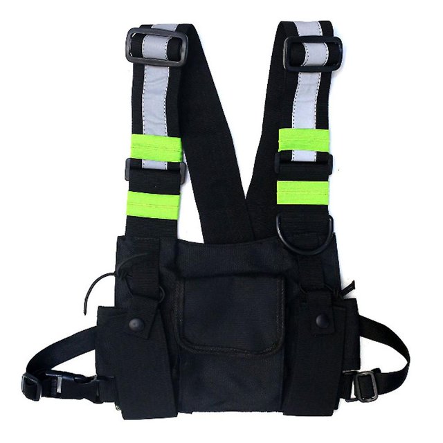 Chaleco multibolsillo con función táctica callejera de Hip-hop para hombres y mujeres, chaleco reflectante personalizado, bolso de pecho