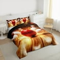 thumbnail image 3 of Feelyou Modern Bowling Lover Full Size Comforter Sets for Adult, Gold Fire Bedding Comforter Set, Indoor Games Reversible Bedding Sets, Lightweight Room Decor, 3-Piece, 3 of 8