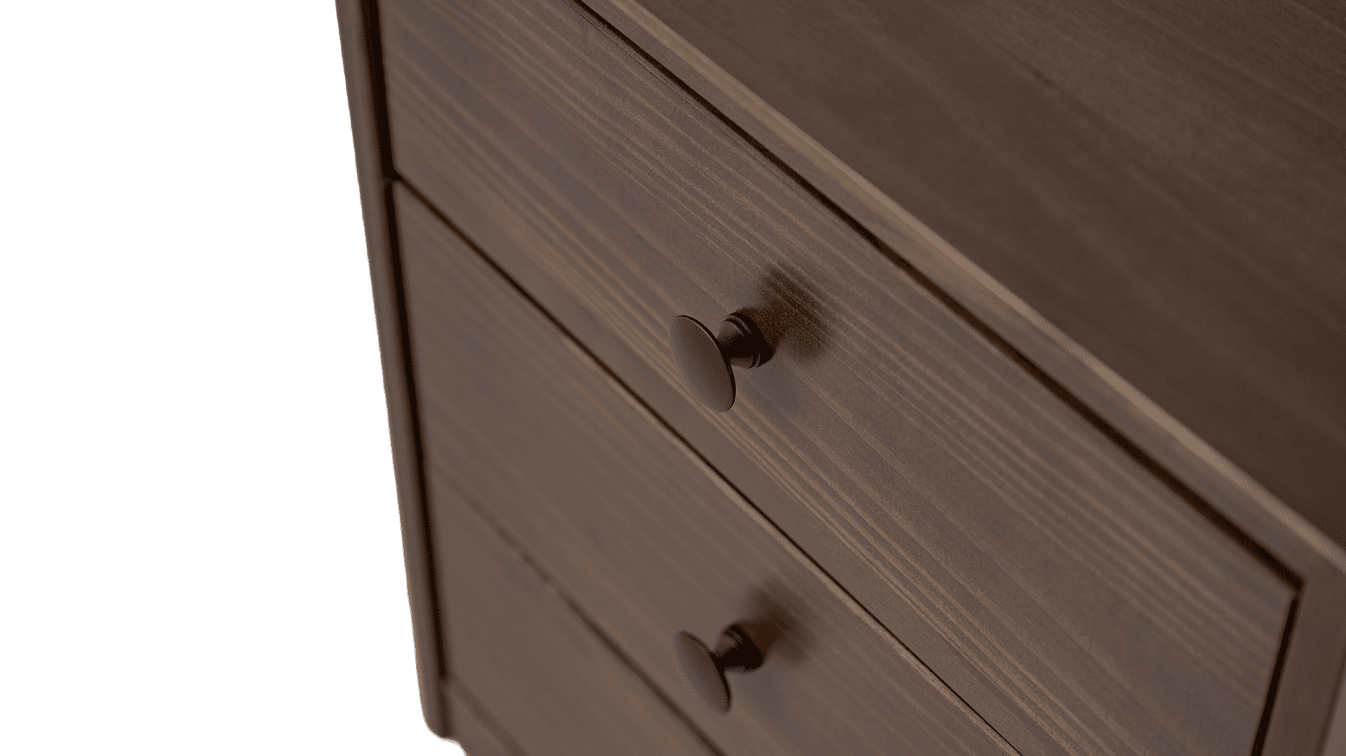 Spencer Three Drawer Solid Wood Nightstand Walnut - for Adults and Teens