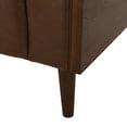 thumbnail image 6 of Noble House Hennessey Faux Leather Tufted Sofa, Dark Brown, Espresso, 6 of 8