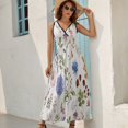 thumbnail image 5 of Spring Green Botanical Colorful Wildflower Dress Fashion Boho Beach Long Dresses Female Party Printed Maxi Dress, 5 of 9