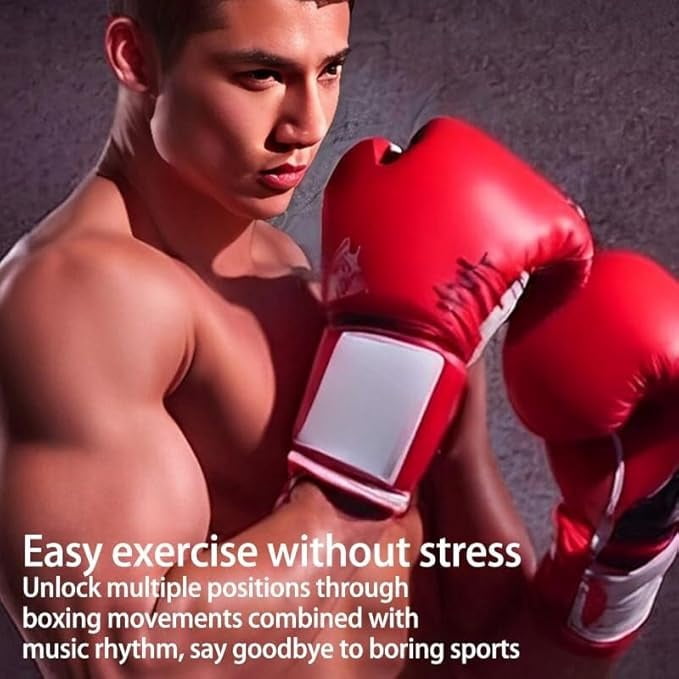 RKXQT Music Boxing Machine, Wall Mounted Boxing Machine 8 Target with Gloves, Volume 30 Levels, Supports Bluetooth, Smart Bluetooth Boxing Pad Wall Mounted for Home, Gym, Indoor