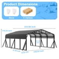 thumbnail image 3 of Sylviera 20x20ft Heavy-Duty Metal Carport, Outdoor Car Port Canopy with Reinforced Iron Frame, All-Weather Shelter for Cars, Trucks & Boats, Easy Assembly, 3 of 8