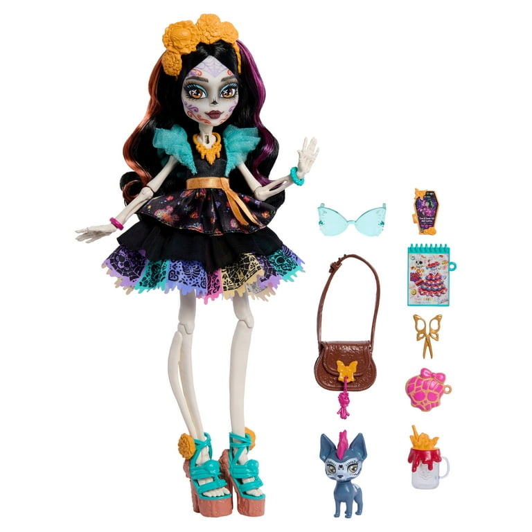 Monster High Skelita Calaveras Fashion Doll in Ruffled Dress with