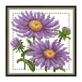 thumbnail image 1 of Cuadros Decorativos Septiembre flor punto de cruz parcial 11CT algodón DIY contado bordado (H431) Tmvgtek embutido en tela, 1 of 9