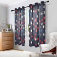 thumbnail image 2 of Yayeee Window Curtains Light Filtering 63"x42" Grommet Panel Pair Home Living Room Decor, Red Starry Pattern, 2 of 7