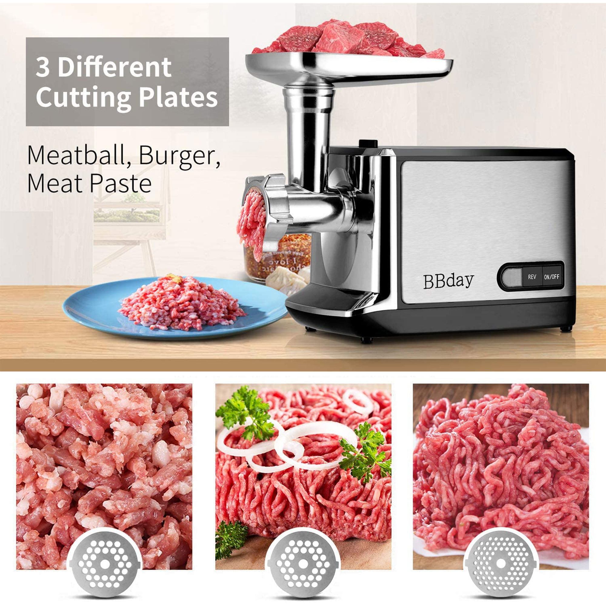 BBday Multifunction Easy Clean Electric Meat Grinder and Sausage Stuffer,  Black