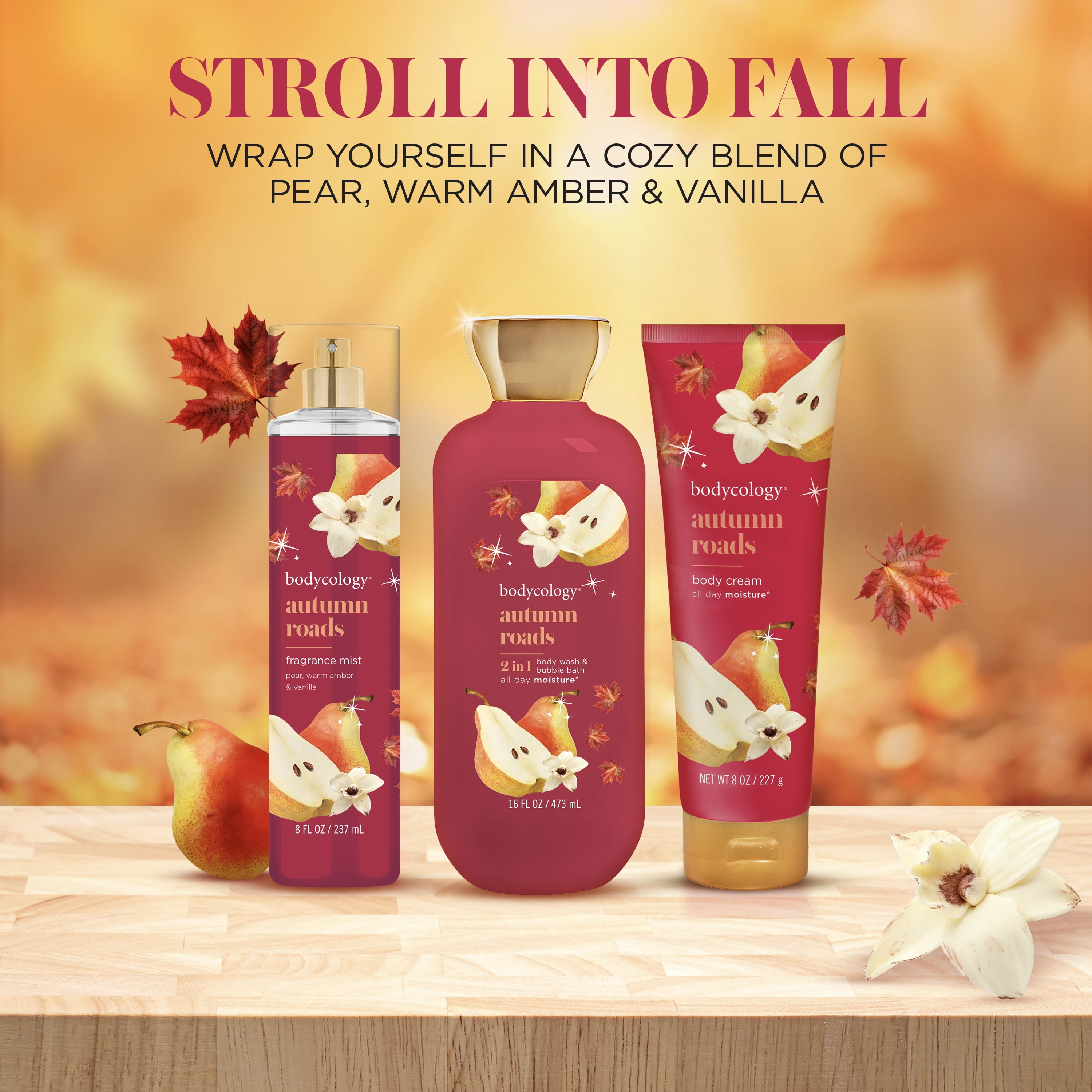Bodycology 2-in-1 Body Wash & Bubble Bath, Autumn Roads, 16 fl oz