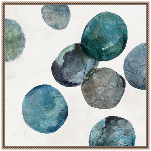 Amanti Art Blue Orbits Framed Canvas Wall Art Print