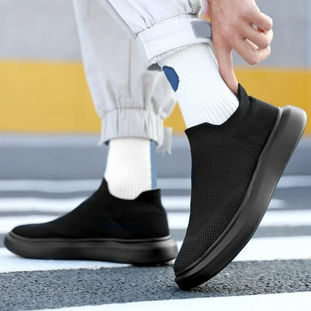 

YTJX Fashion Couples Men Woemen Outdoor Mesh Sports Shoes Runing Breathable Slip-On Sneakers