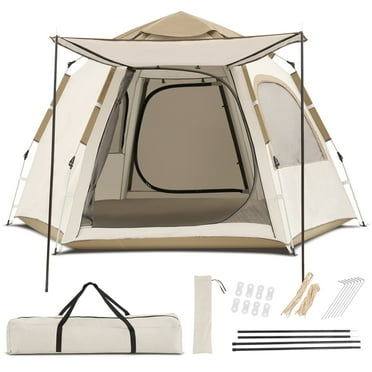 Naipo Instant Setup Cabin Tent 4 Person Tent with Water-Resistant Rainfly, Big Tent for Outdoor and Carrying Bag, Easy Setup for Camping/Family Picnic Camping, 20 Seconds Instant Setup