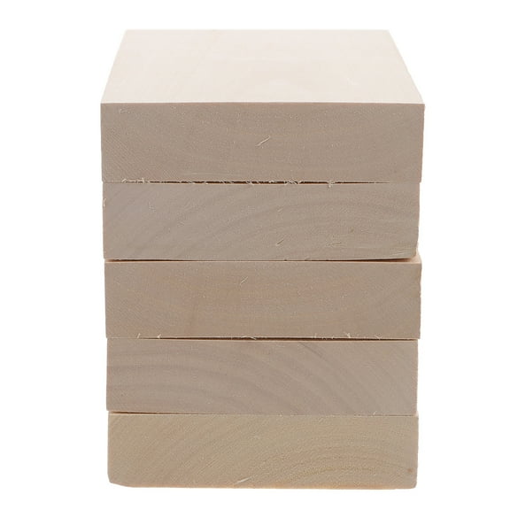 unbranded  5 Pcs Blocks for Crafts Carved Wood Basswood Planks Material