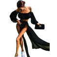 thumbnail image 3 of Fortune Femmes Bikini en Maille Transparente Crop Top Jupe 2 Pcs, 3 of 5