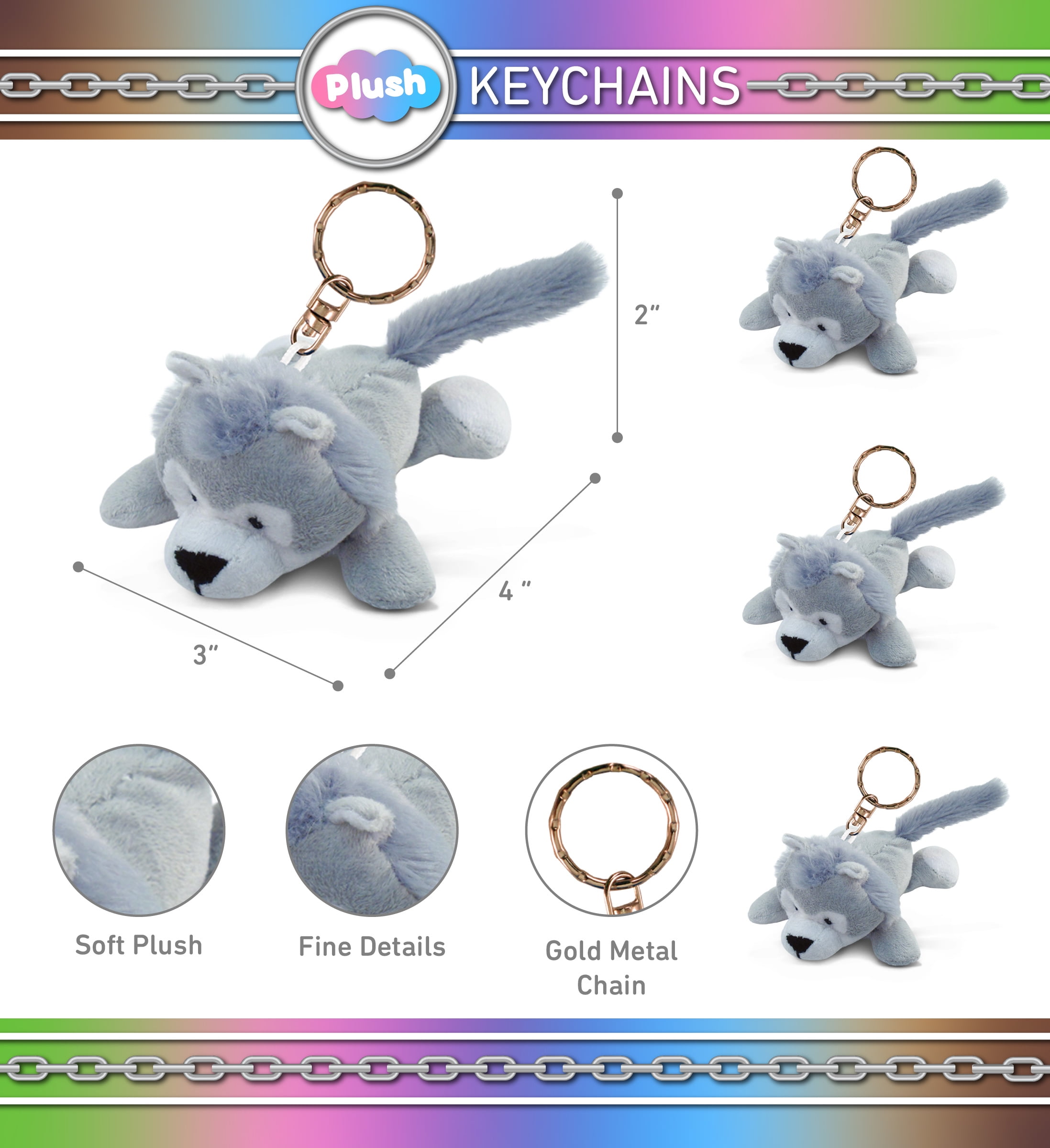 Puzzled Mozlly Plush Emotional Poop Keychain Set of 12 Plush Keychains -  Symbols Theme - Item #102003