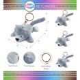 thumbnail image 3 of Puzzled Wolf Plush Keychain Stuffed Animal Toy - Soft Plush Wild Life Animal Grey Wolf Charm Keyring, Cute Decorative Plush Toy Accessory Fun Buddy for Kids Bag, Purse, Backpack, Handbag - 4 Inches, 3 of 8