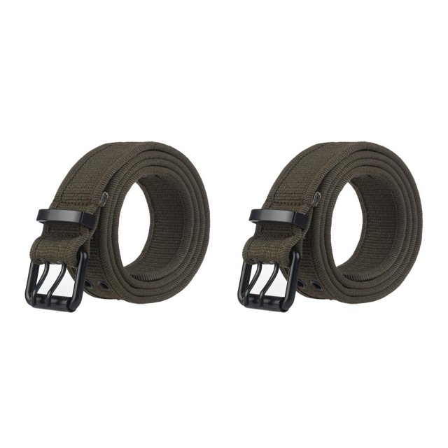 Sonducket Cinturón de cintura Casual Accesorio de moda ajustable Lona transpirable con hebilla de metal diario Correa al aire libre Verde 2piezas