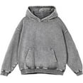 thumbnail image 3 of Mens Oversized Hoodies Vintage Hoodie Couples Pullover Acid Wash Hoodies for Men Streetwear Sweatshirts, 3 of 9