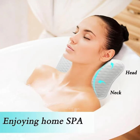 Upgraded Rectangular Mesh Bath Pillow With 2 Suction Cups Head And Neck Support For Relaxing Spa And Shower Comfortable Bathtub Pillow For Headrest M