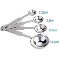 thumbnail image 2 of Juego de cucharas medidoras, juego de cucharas de metal de acero inoxidable de primera calidad, cucharada y cucharadita, para medir con precisión ingredientes líquidos o secos, para cocinar, 2 of 5