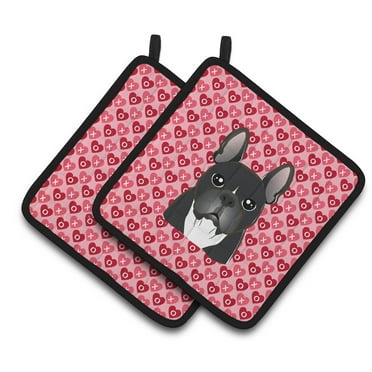 Caroline's Treasures French Bulldog Hearts Pair of Pot Holders