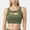 Olive Green, variant on Women's Sports Bra with Scoop Neck and Front Cutout Design for Low to Medium Impact Workouts - X Large, Blue