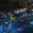 thumbnail image 4 of 4 Pack Solar Floating Ball Lights, RGB Color Changing, Wireless LED Show Decor Lighting, IP 67 Waterproof Plastic Balls for Swim Pools, Ponds and Beach House, 4 of 4