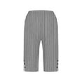 thumbnail image 4 of Tnhcen Women's Summer Striped Half Pants - Loose Straight Leg Knee-Length Pants with Pockets & Side Slit Buttons S-2XL Breathable & Comfy for Every Occasion, 4 of 5