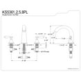 thumbnail image 2 of Kingston Brass KS5361PL Vintage Two-Handle Deck Mount Roman Tub Faucet, Polished Chrome, 2 of 4