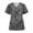 Gray, variant on Ichuanyi Womens Tops Women Short Sleeve V-neck Tops Working Uniform Cartoon Print Blouse