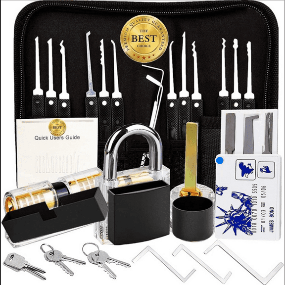 Transparent Practice Lock Set with Credit Card Holder for Tools, Training and Skill Development