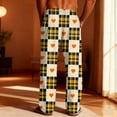 thumbnail image 4 of Stamzod Mens Pajama Pants with Pockets Love Heart Plaid Summer Straight Leg Pajamas Men Casual Oversized Soft Sleep Pants Brown XXXL, 4 of 9