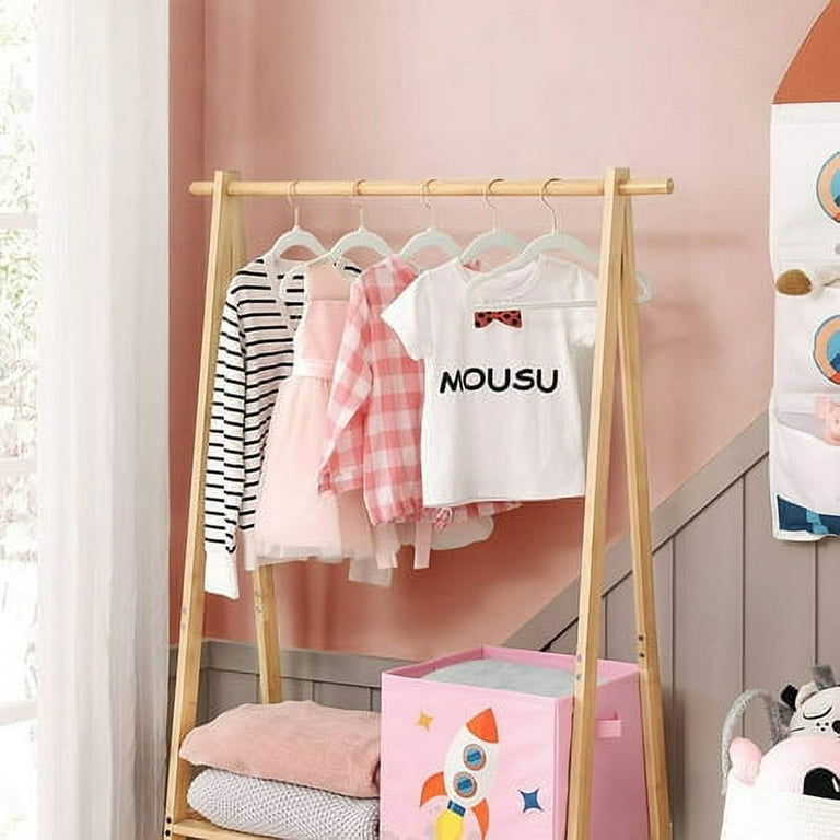 SONGMICS 50 Pack Baby Hangers Children's Hangers for Closet with Rose  Gold,Non-Slip Hangers,Light Pink 