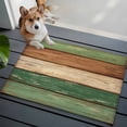 thumbnail image 5 of Retro Green Brown Wood Grain Washable Area Rug 2 x 3 ft Vintage Farmhouse Country Style, Soft Non Slip Rugs Stain Repellent Indoor Felt Carpet for Living Dining Room Bedroom Home Office, 5 of 9