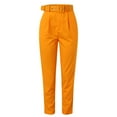 thumbnail image 6 of Riforla Women Casual Fashion Print Ruffle Sleeve Vest Shirt Blouse Betton Pant with Belt Set Suits Sets for Women 2 Pieces Yellow XXL, 6 of 9