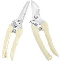 2Pcs Premium Garden Shears, Pruning Scissors Gardening Tools, Pruners for Flower, Bushes, Rose and Fruit Tree, Use for Florist, Yard and Orchard the Plant Clippers, Sharp White Steel Anvil Snips