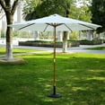 thumbnail image 1 of Outsunny Bamboo Wooden Round Market Patio Sun Umbrella, 1 of 10