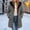 Gray, variant on Qiggri Women's Hooded Puffer Coat Fleece Lined Full Zip Long Sleeve Outerwear Coat With Pockets for Winter Comfy Smart Casual Office Casual Outdoor L