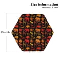 thumbnail image 2 of Lsque Animal Pattern 4" Drink Coasters Set of 4, PVC Leather Absorbent Coasters, Table Coaster Set Decorative Coffee Cup Coasters Housewarming Gift -Hexagon, 2 of 6