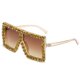 thumbnail image 5 of Gafas de sol de gran tamaño para mujer, lentes de sol de marca de lujo de gran tamaño, tonos púrpura y rosa, estilo Vintage de los años 90, cuadradas con diamantes de imitación, 5 of 5