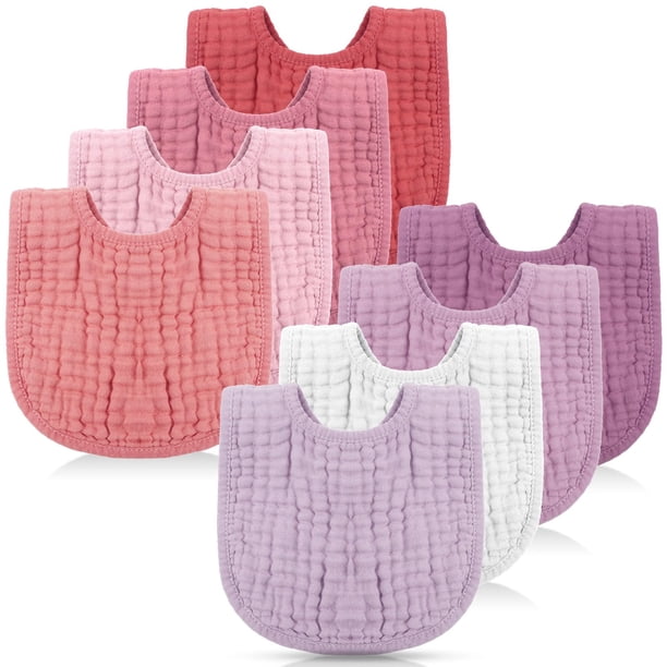 Baberos Frienda de muselina para bebés, 8 unidades, pañuelos, baberos de algodón