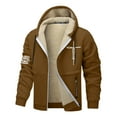 thumbnail image 3 of Mens Jesus Hoodies Fleece Lined Christian Zip Up Cross Thick Heavyweight Jackets Winter Warm Khaki S, 3 of 5