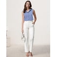 thumbnail image 7 of Zeagoo Womens Sleeveless Button Down Shirt Tops V Neck Business Casual Collared Blouses Tank Top, 7 of 7
