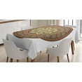 thumbnail image 1 of Ambesonne Brown Mandala Tablecloth Rectangular Table Cover, Simplistic Ornament, 60"x84", Pale Green Umber, 1 of 3