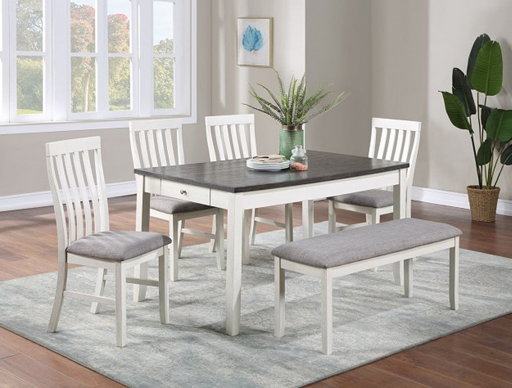 Transitional 6pc Dining Room Set, Standard Dining Room Table Chair Height