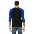 thumbnail image 4 of Unisex 3/4-Sleeve Baseball T-Shirt (BLACK/ ROYAL - S), 4 of 5