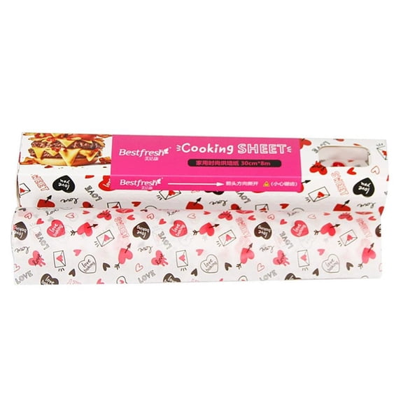 Double-Sided Silicone Coated Baking Parchment Paper, 11.8 Inches Wide x 197 Inches Long, Non-Stick, Oil-Proof for Baking, Roasting, Cooking