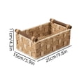 thumbnail image 3 of Yakvarog Wicker Storage Basket with Wooden Handle, Paper Rope Decorative Woven Baskets 9.8x5.9x4.3 in for Countertop, Bathroom, Home Office, Toys & Sundries, 3 of 8