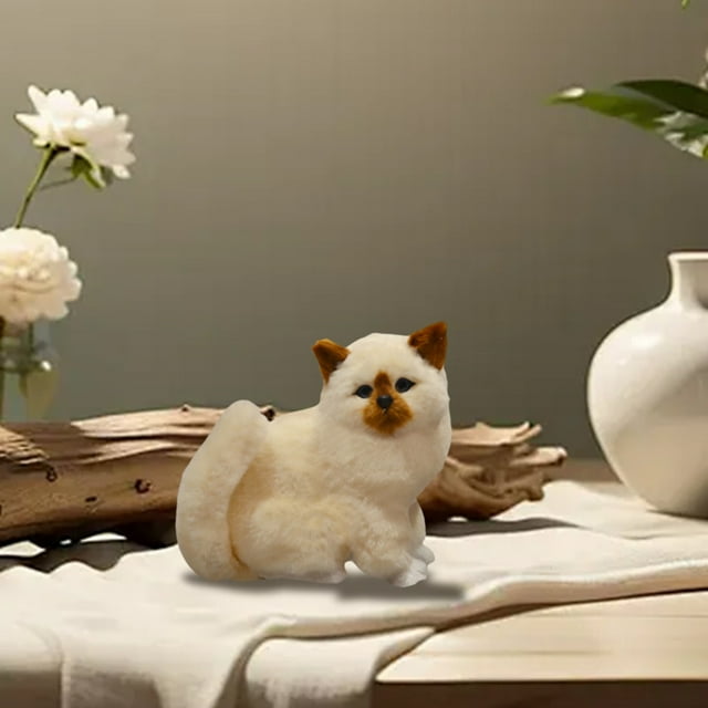 Lifelike Cat Desktop Ornament Realistic Animal Sculpture Cute Home Decoration For Cat Lovers Ornament Packs Fancy Ornament Metallic Ornament Set Goddaughter Christmas Ornament Phone Christmas Ornament