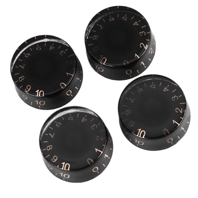 Top Hat Knobs, Plastic Guitar Knobs Wide Applicable for Audio Output Black