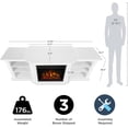thumbnail image 4 of Real Flame Valmont 74" Electric Fireplace TV Stand in White, 4 of 9